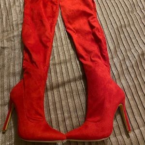 Red Thigh High Boots